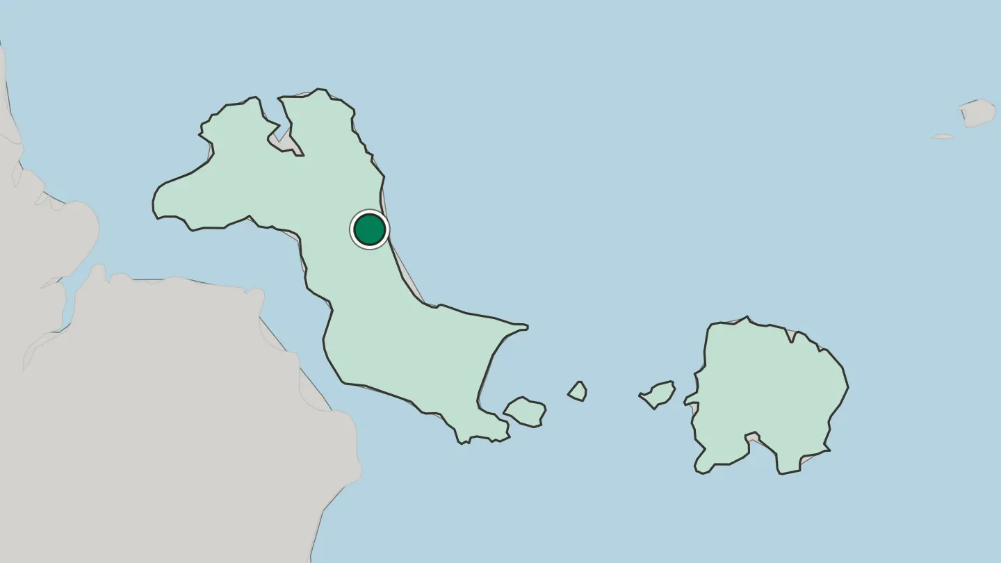 Map of Pangkalpinang in Indonesia