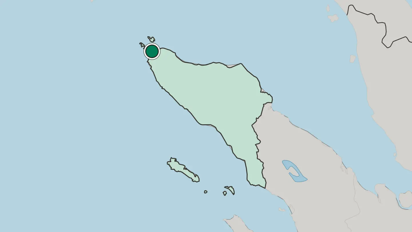 Map of Banda Aceh in Indonesia