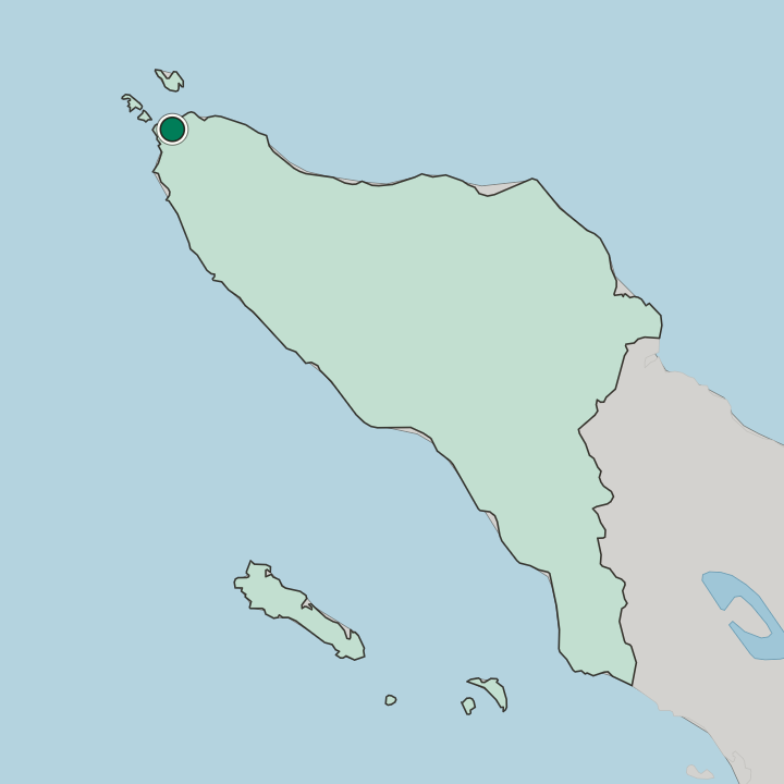 Map showing Banda Aceh — In Nanggroe Aceh Darussalam Province