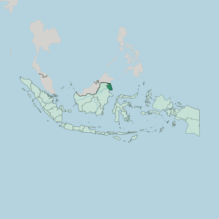 Map showing North Kalimantan — In Indonesia