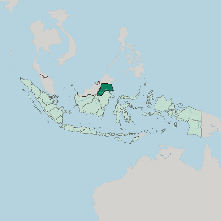 Map showing North Kalimantan — In Indonesia