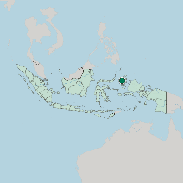 Map showing Ternate — In Indonesia