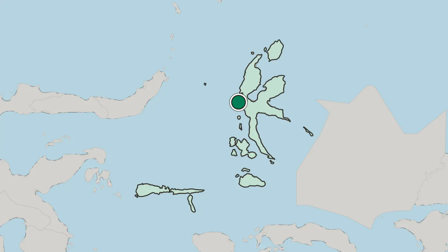 Map of Ternate in Indonesia