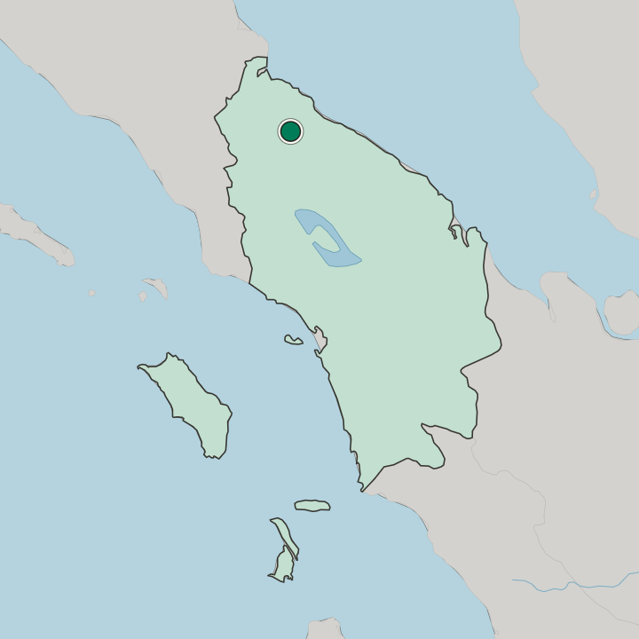 Map showing Binjai — In North Sumatra