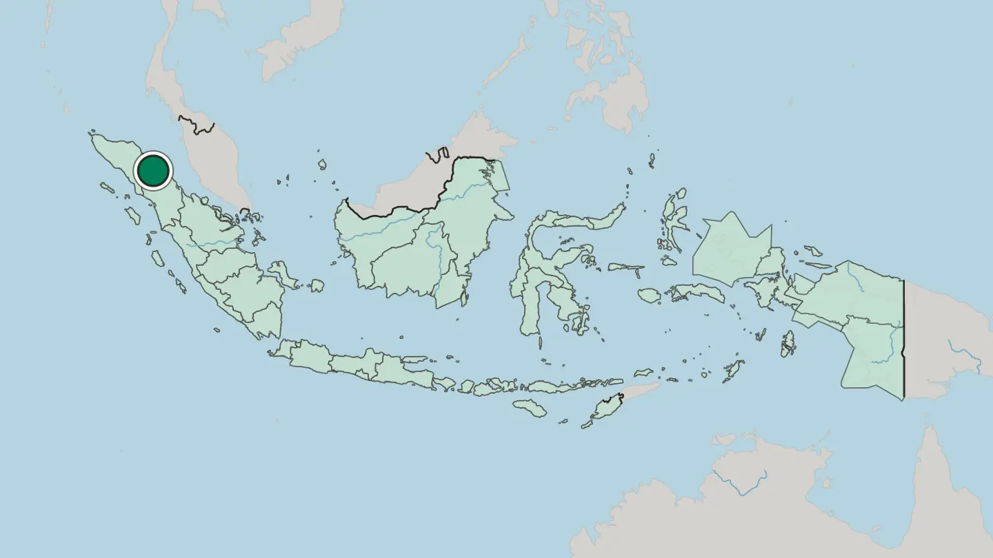 Map of Medan in Indonesia