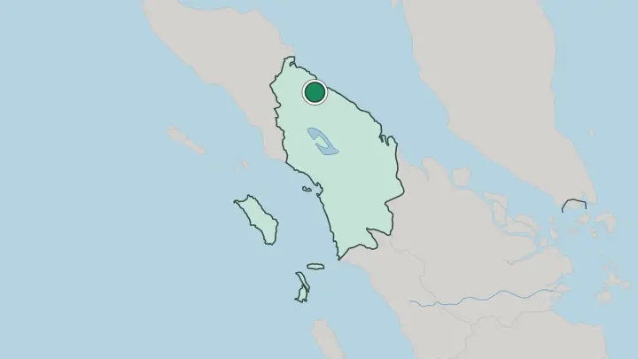 Map of Medan in Indonesia