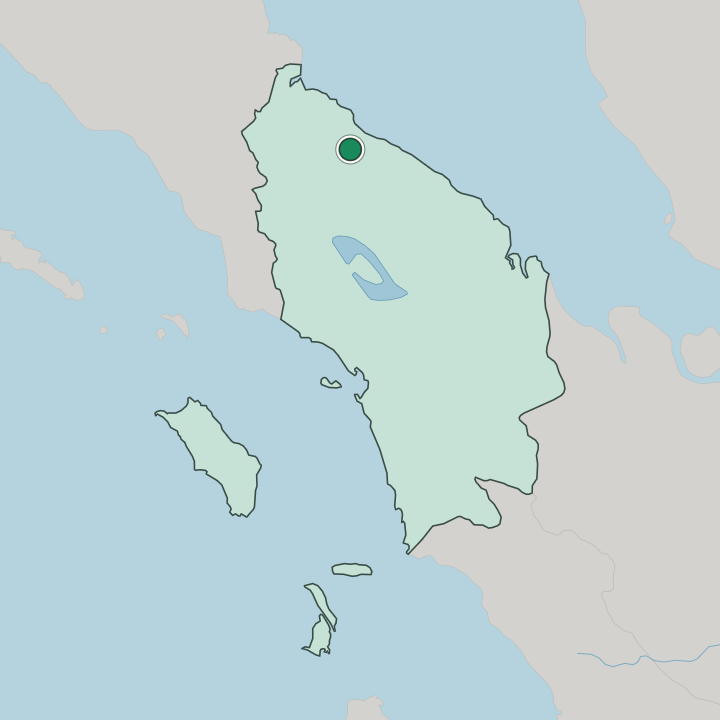 Map showing Medan — In North Sumatra