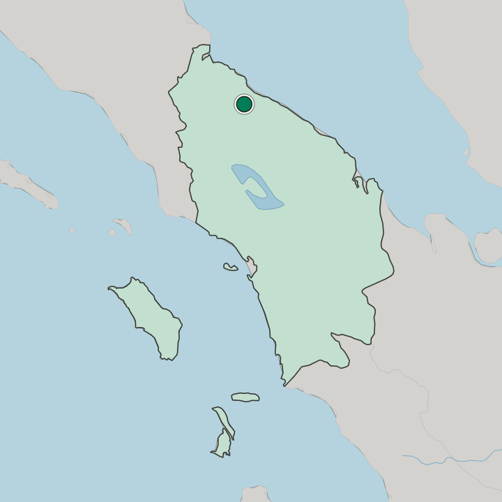 Map showing Medan — In North Sumatra