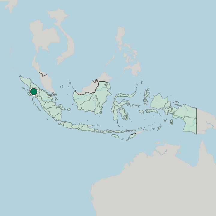 Map showing Sibolga — In Indonesia