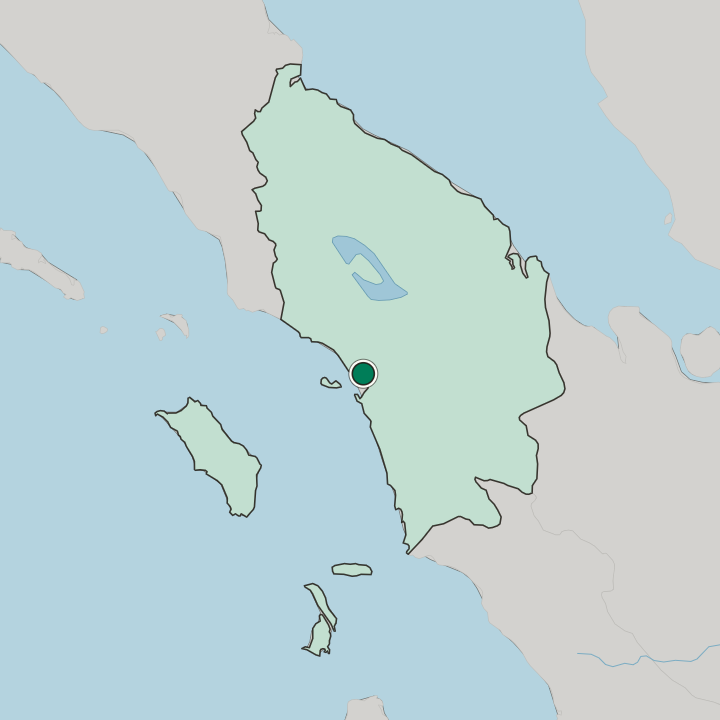 Map showing Sibolga — In North Sumatra
