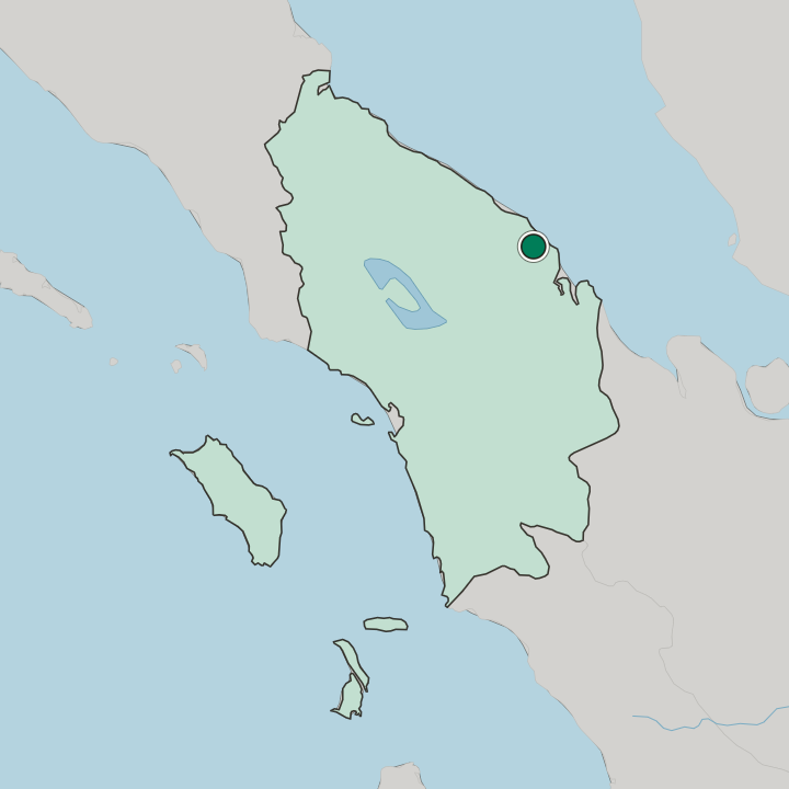 Map showing Tanjungbalai — In North Sumatra