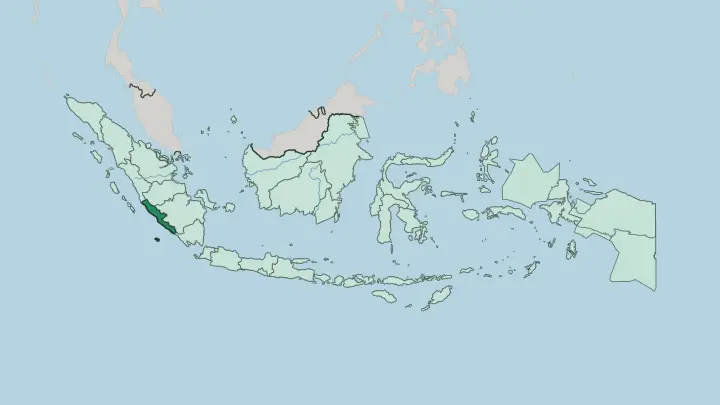 Map of Propinsi Bengkulu in Indonesia