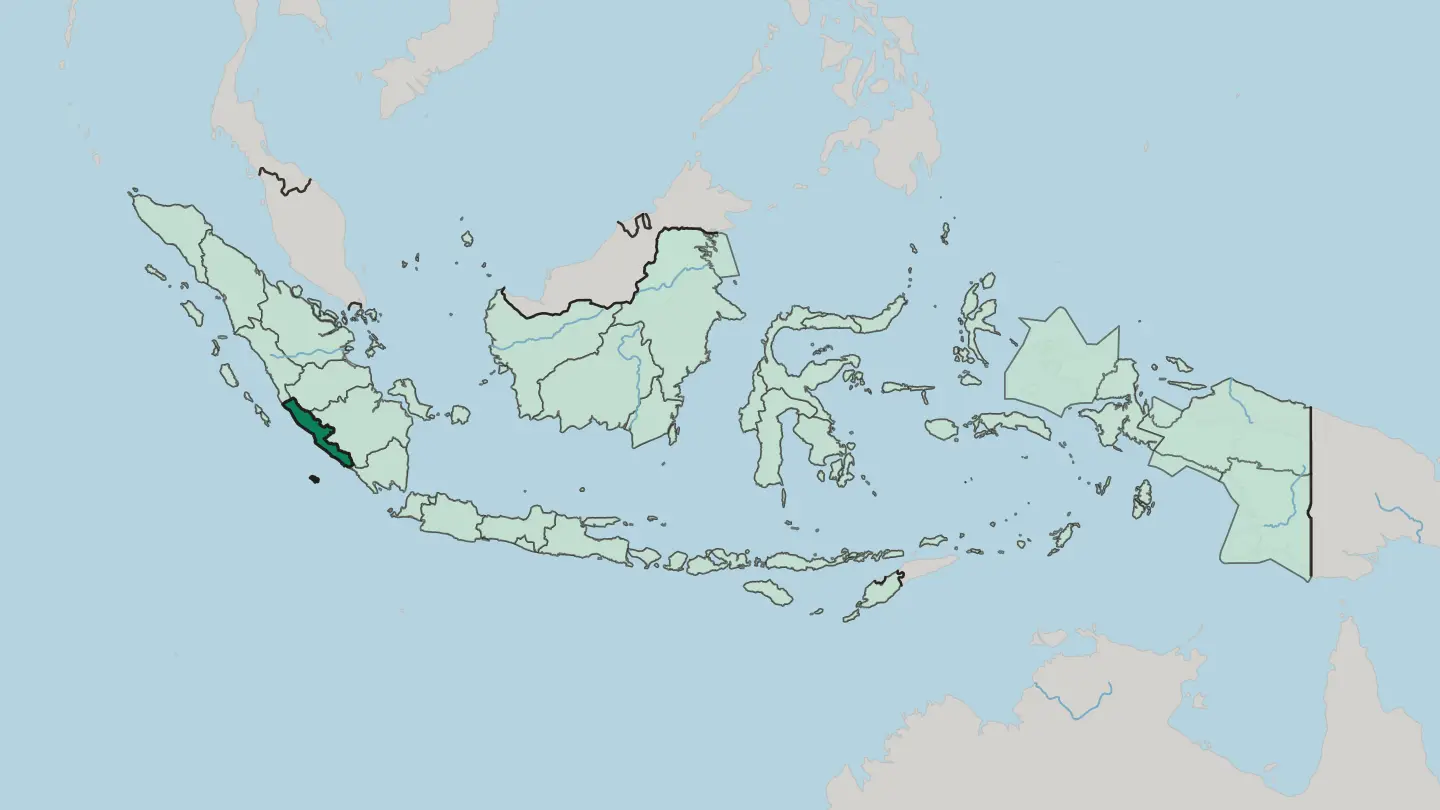 Map of Propinsi Bengkulu in Indonesia