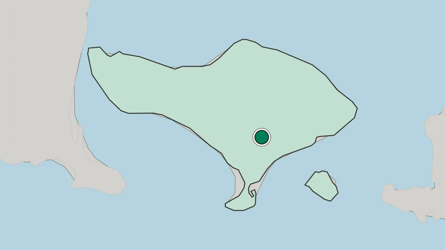 Map of Ubud in Indonesia