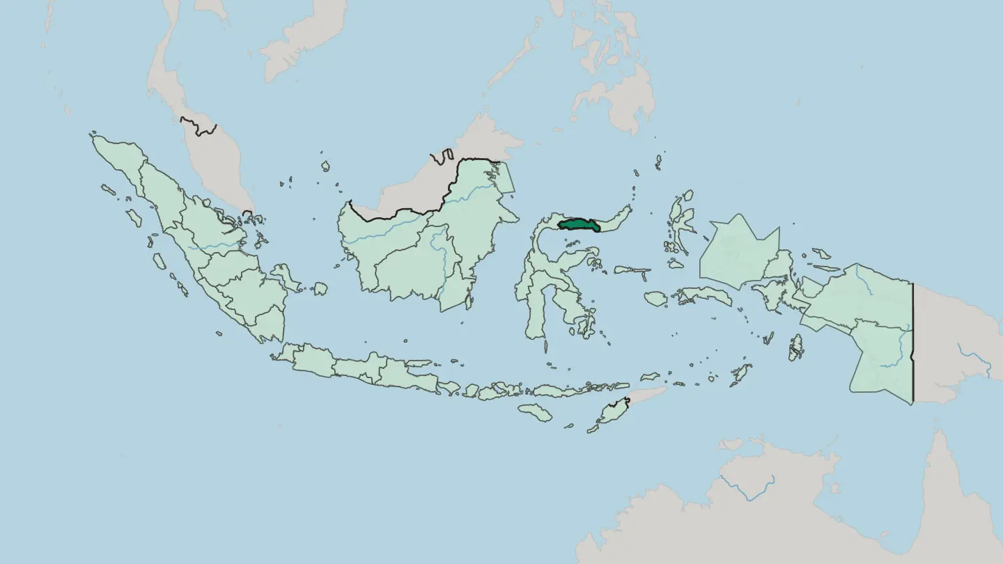 Map of Provinsi Gorontalo in Indonesia