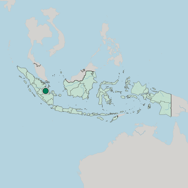 Map showing Jambi City — In Indonesia
