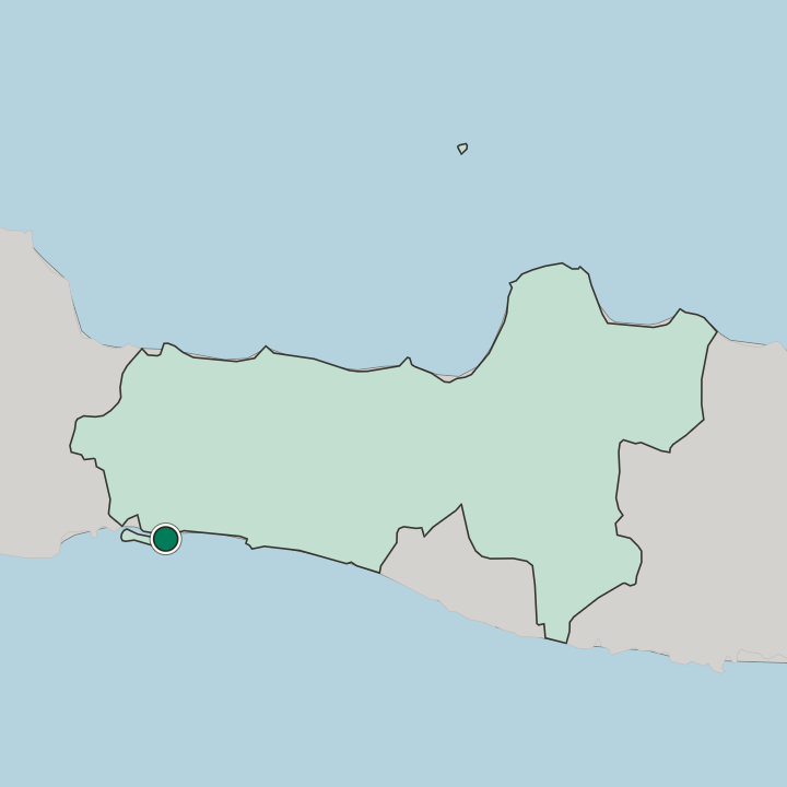 Map showing Cilacap — In Provinsi Jawa Tengah