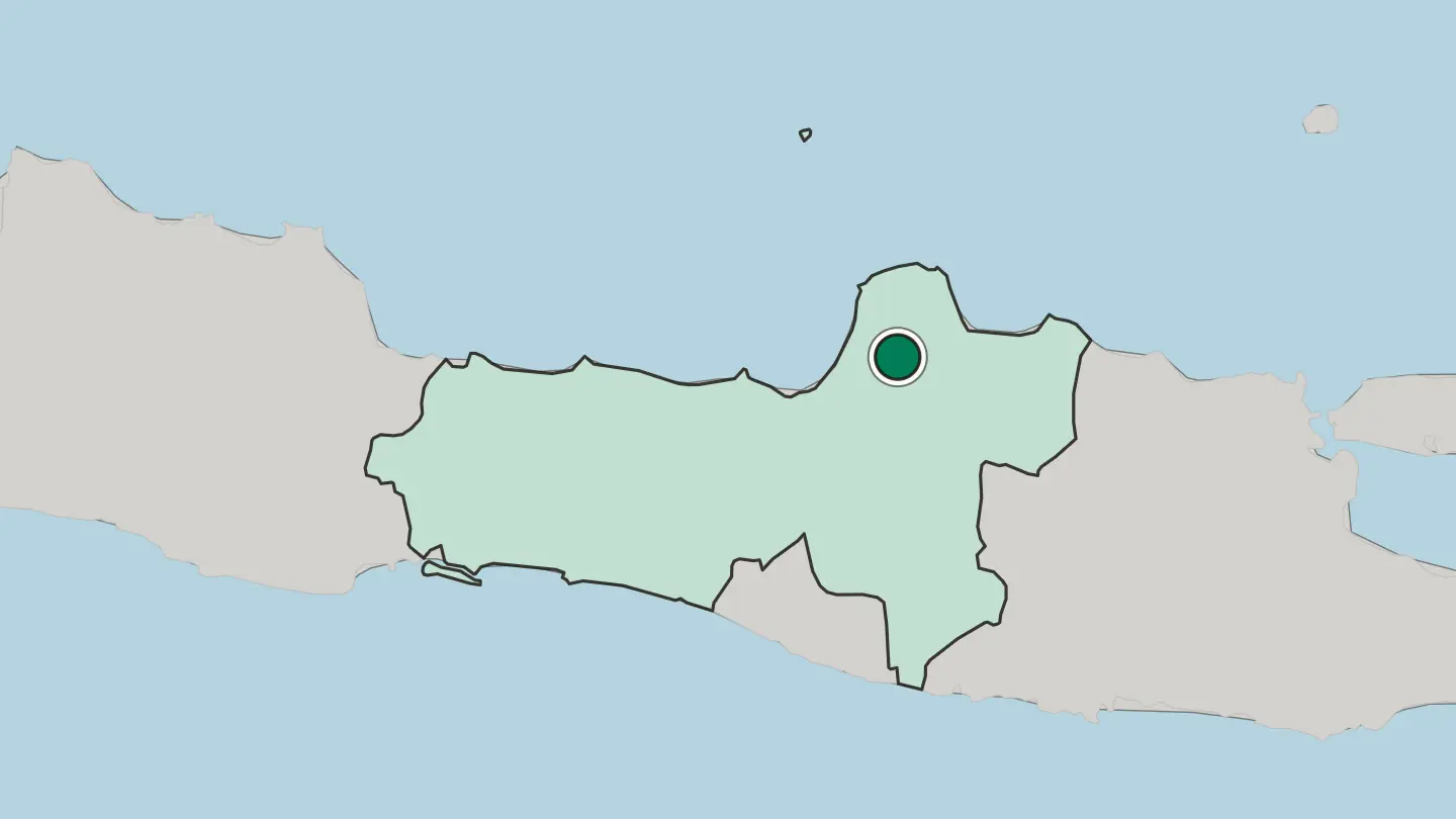 Map of Kudus in Indonesia