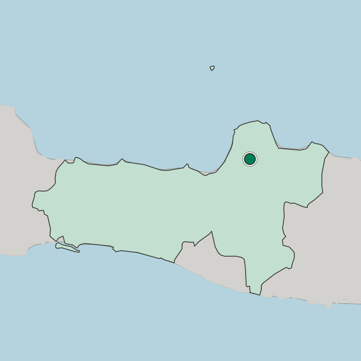 Map showing Kudus — In Provinsi Jawa Tengah