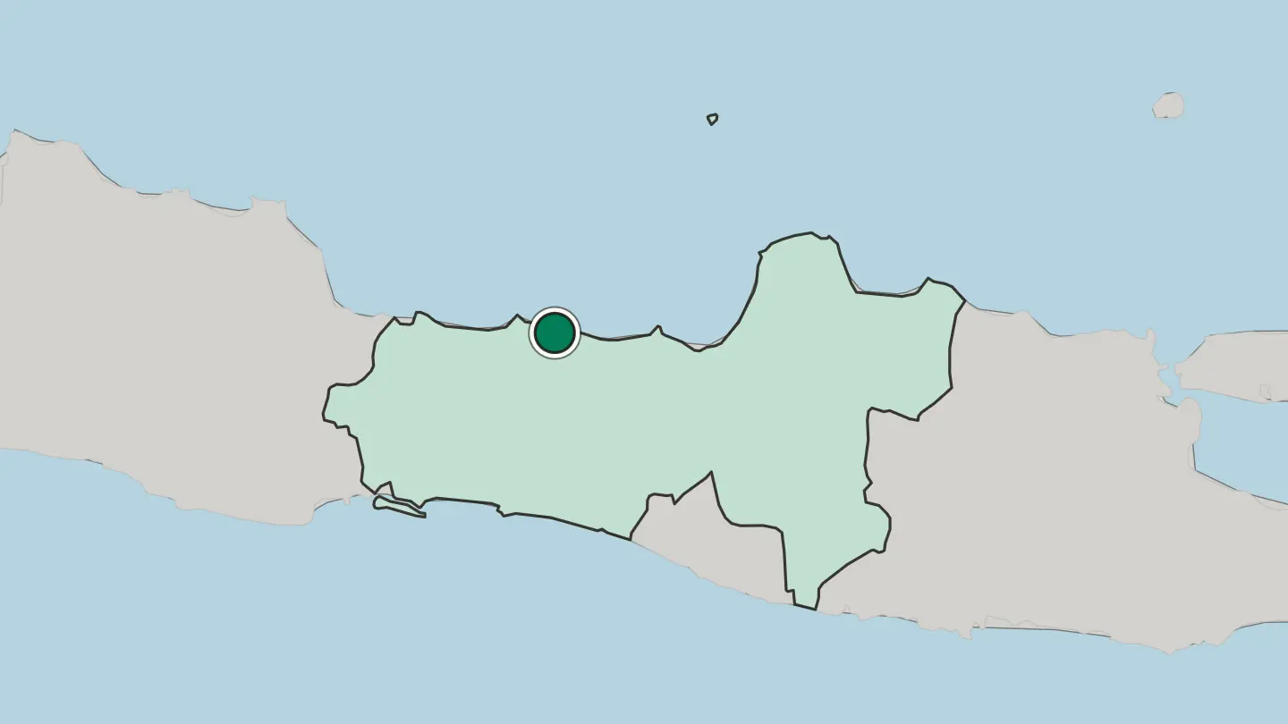 Map of Pekalongan in Indonesia