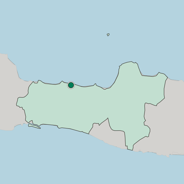 Map showing Pekalongan — In Provinsi Jawa Tengah