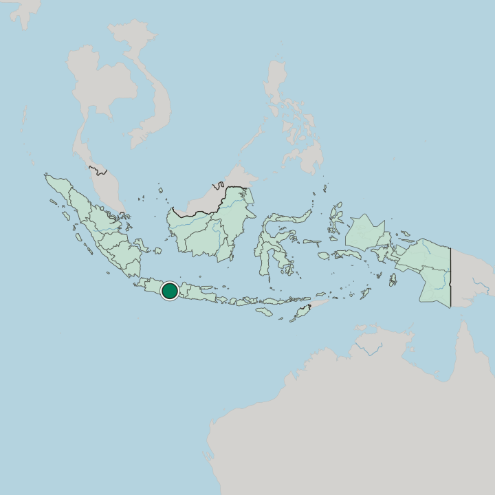 Map showing Purwokerto — In Indonesia