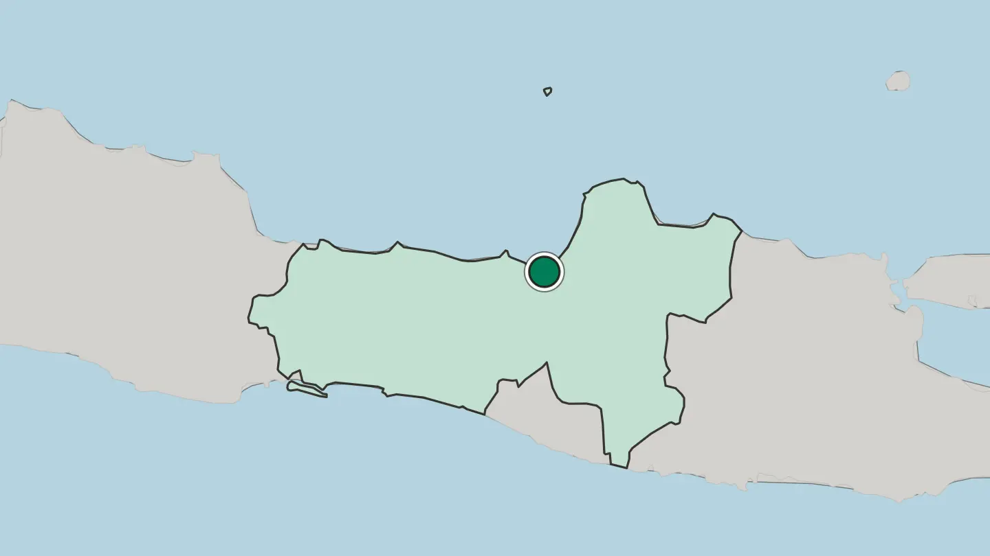 Map of Semarang in Indonesia