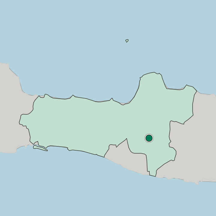 Map showing Surakarta — In Provinsi Jawa Tengah