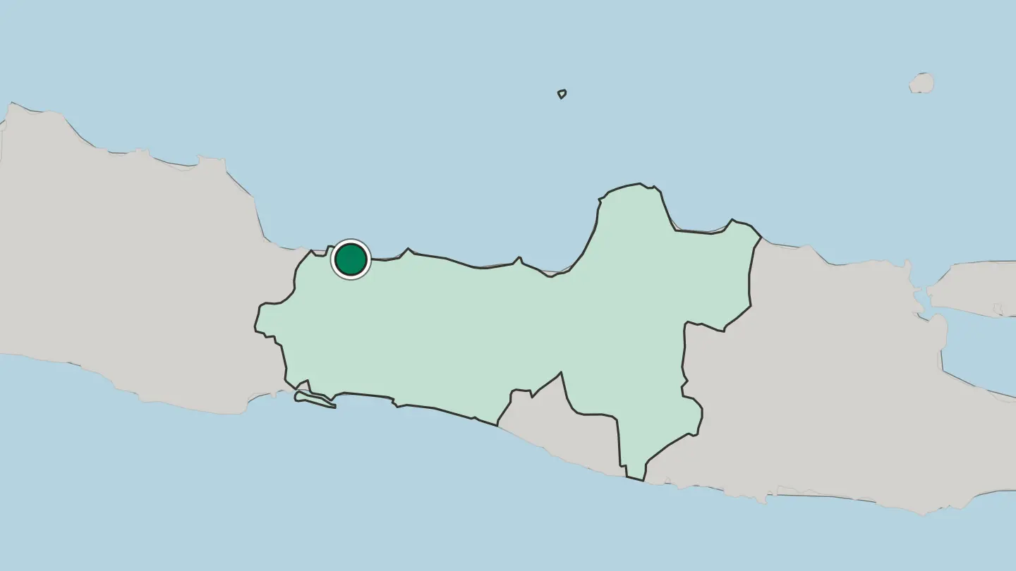 Map of Tegal in Indonesia