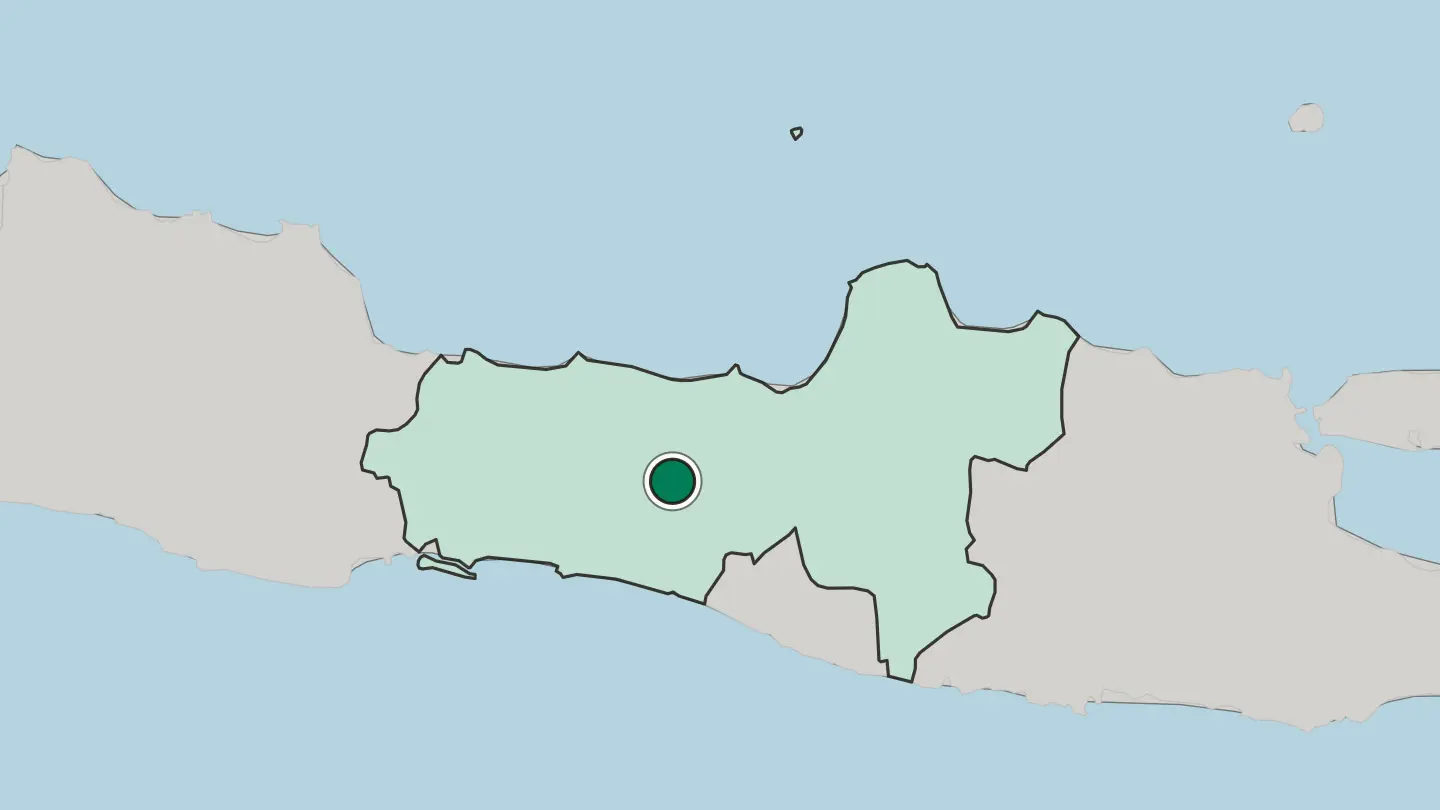 Map of Wonosobo in Indonesia