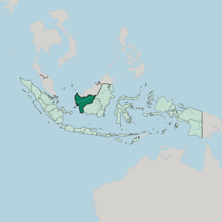 Map showing Provinsi Kalimantan Barat — In Indonesia
