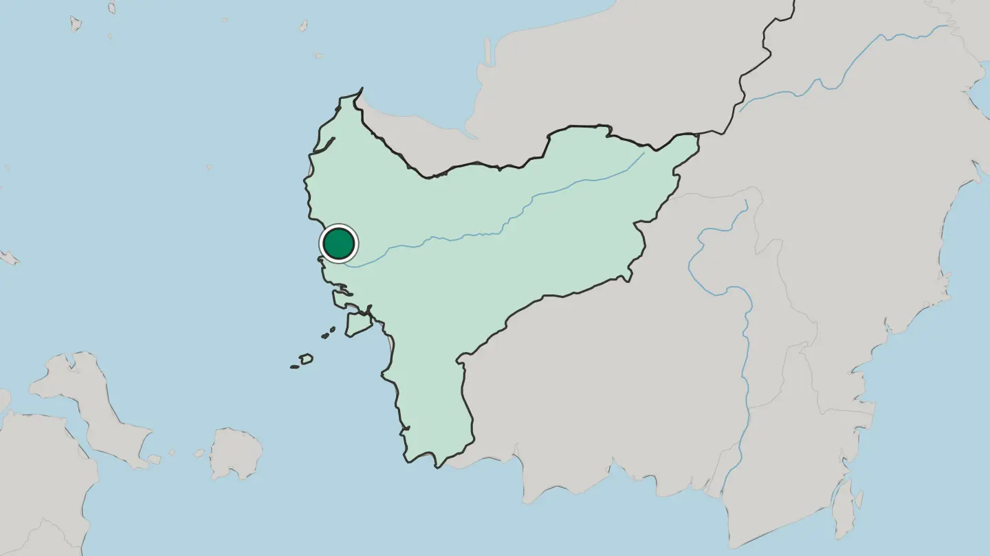 Map of Pontianak in Indonesia