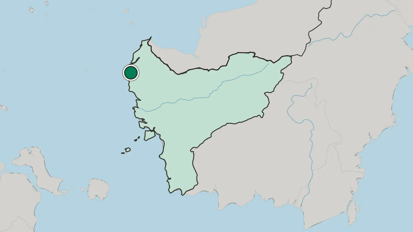 Map of Singkawang in Indonesia