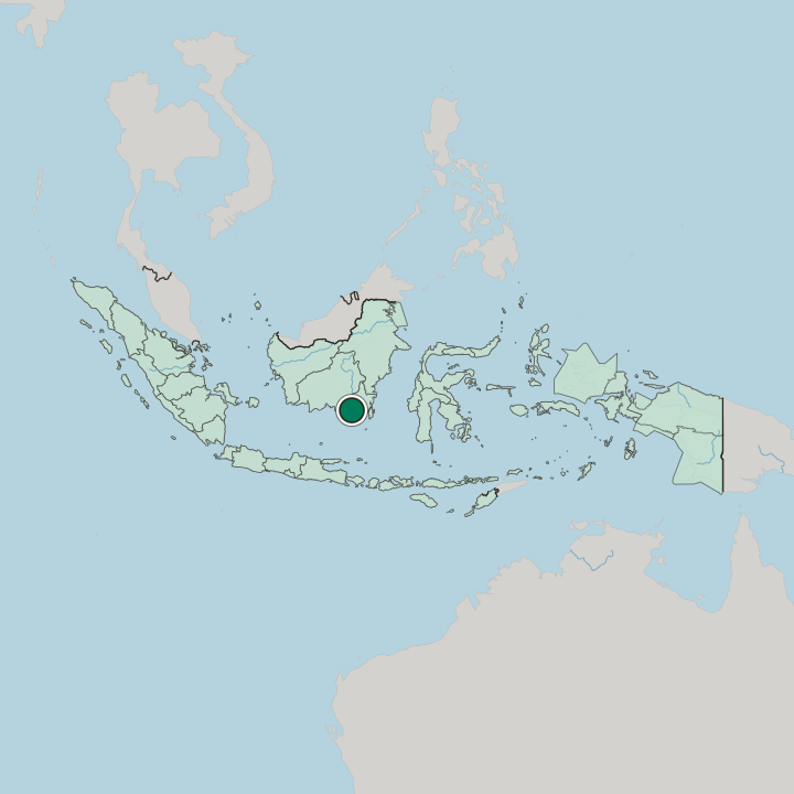 Map showing Banjarbaru — In Indonesia