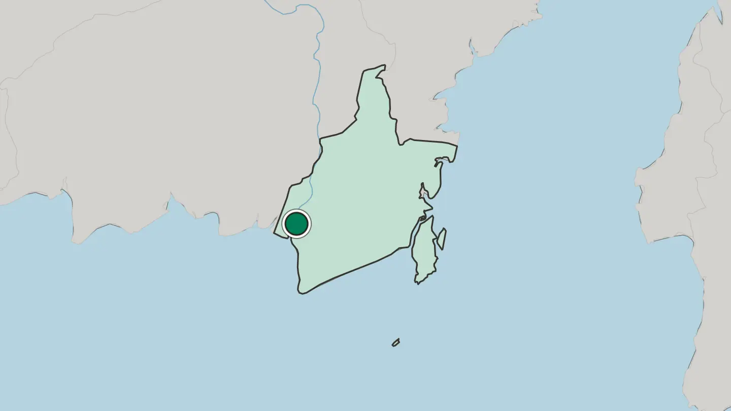 Map of Banjarmasin in Indonesia