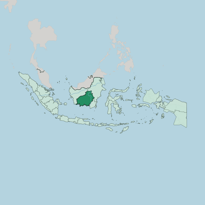 Map showing Provinsi Kalimantan Tengah — In Indonesia