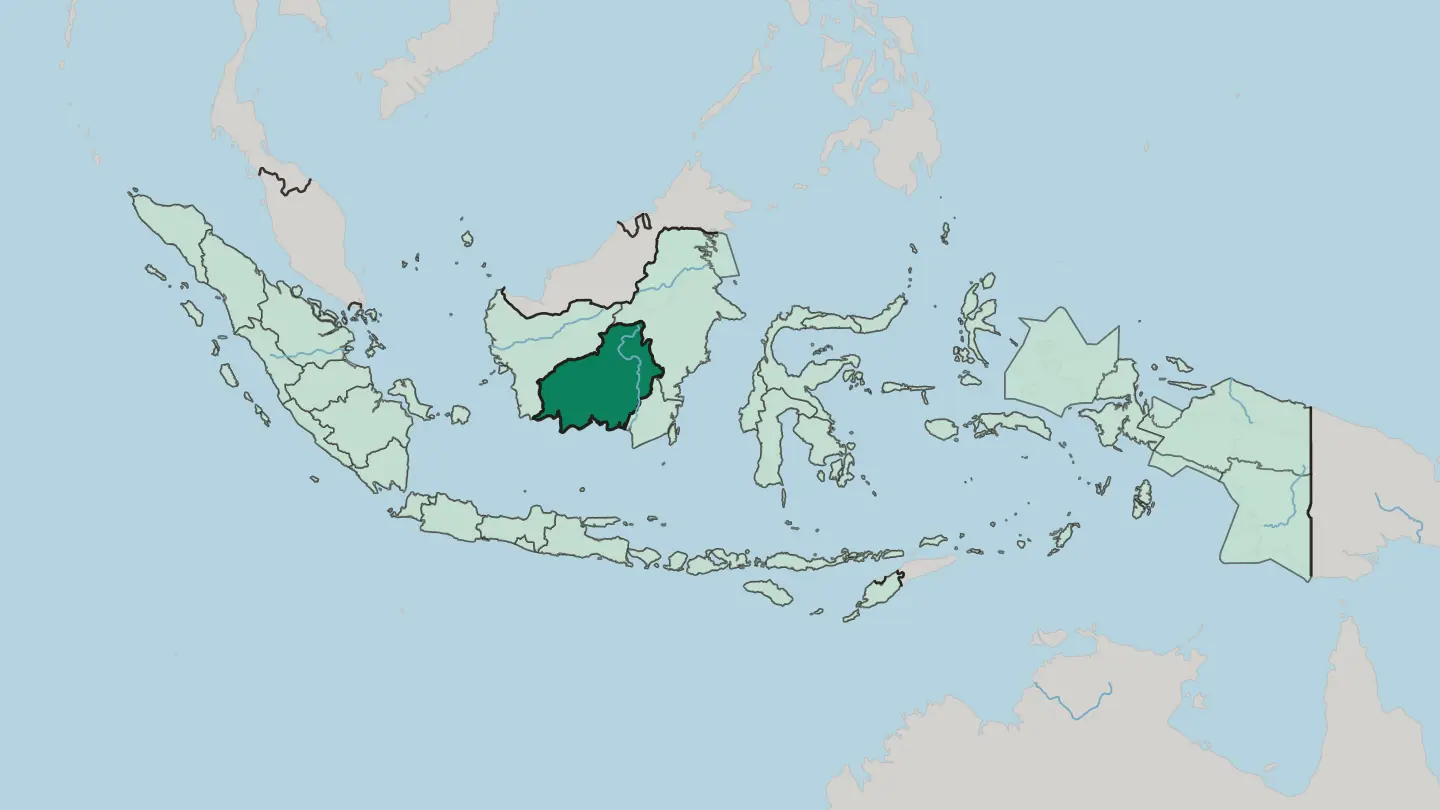 Map of Provinsi Kalimantan Tengah in Indonesia