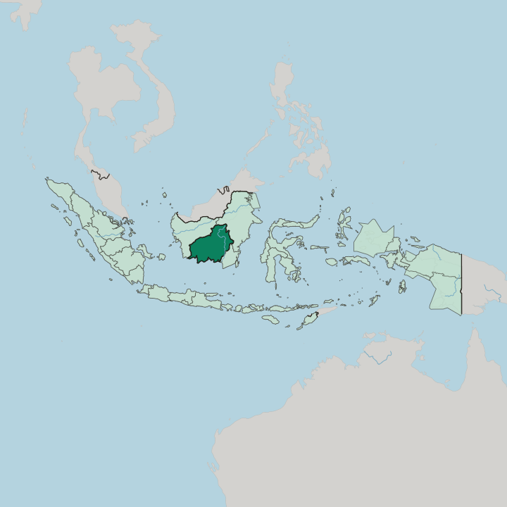 Map showing Provinsi Kalimantan Tengah — In Indonesia