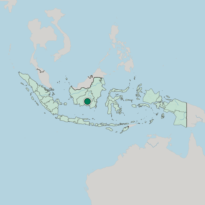Map showing Palangkaraya — In Indonesia