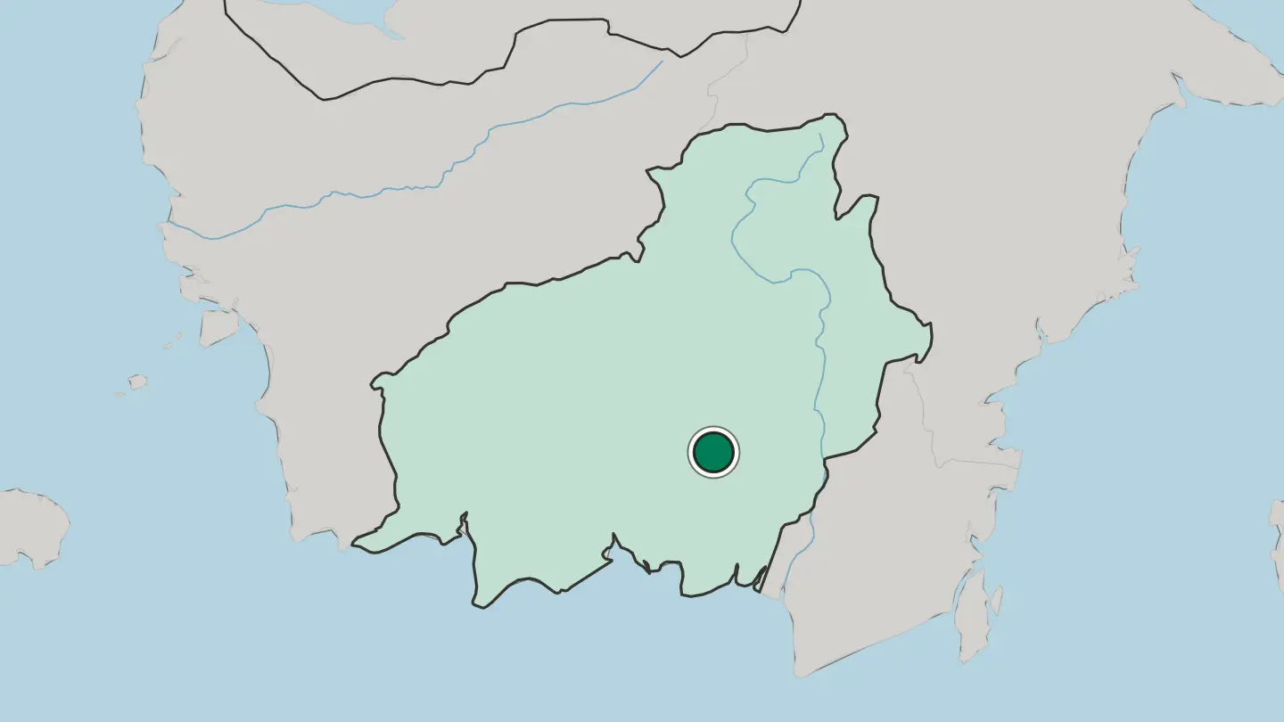 Map of Palangkaraya in Indonesia
