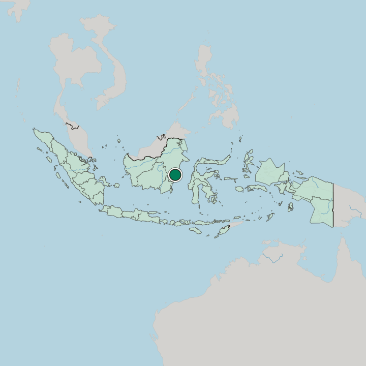 Map showing Balikpapan — In Indonesia