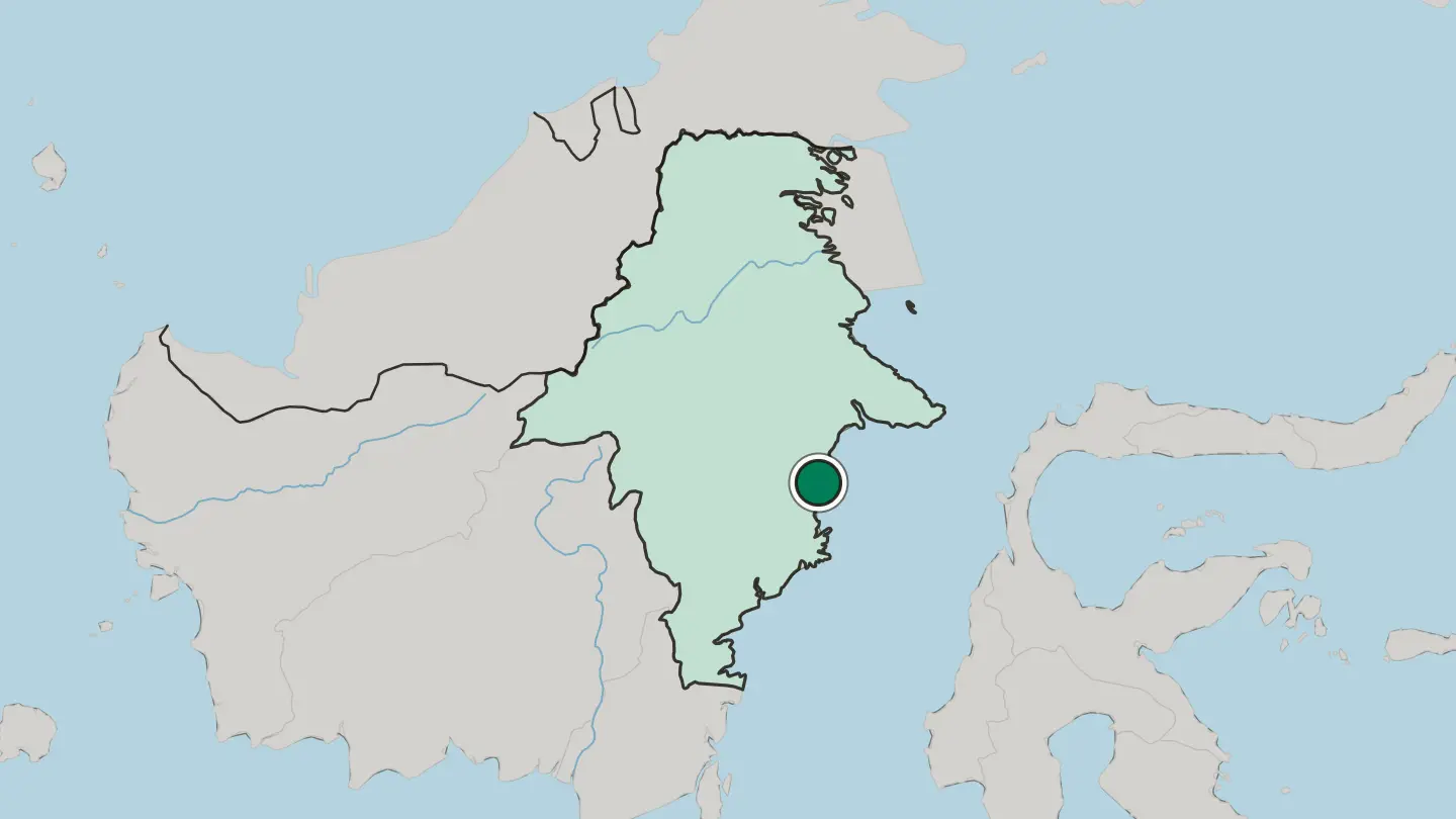 Map of Bontang in Indonesia