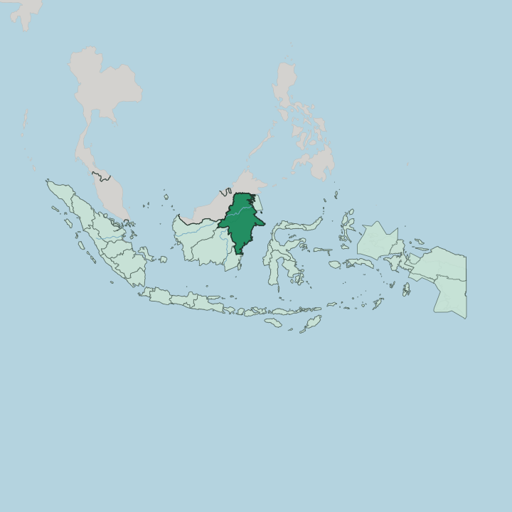 Map showing Provinsi Kalimantan Timur — In Indonesia