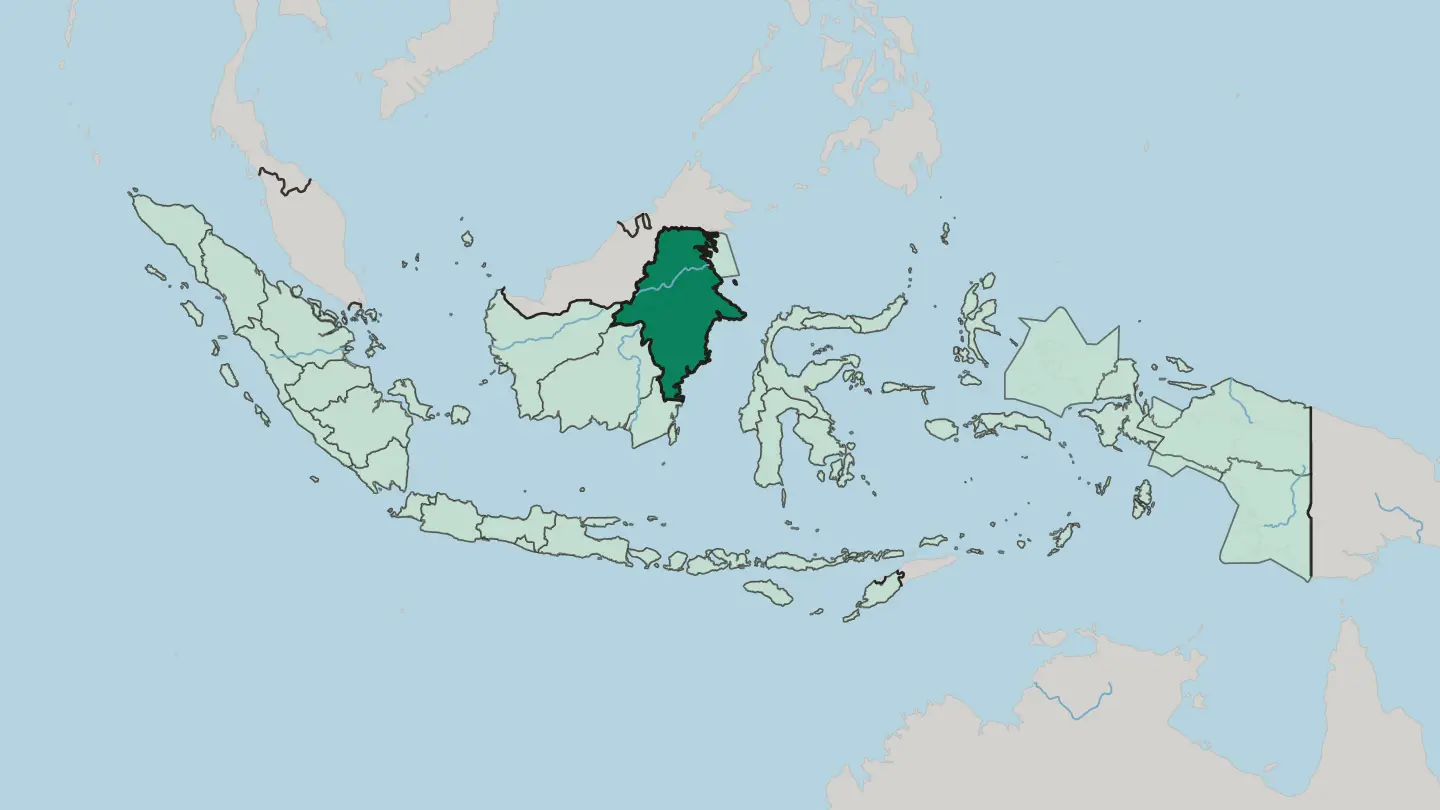 Map of Provinsi Kalimantan Timur in Indonesia