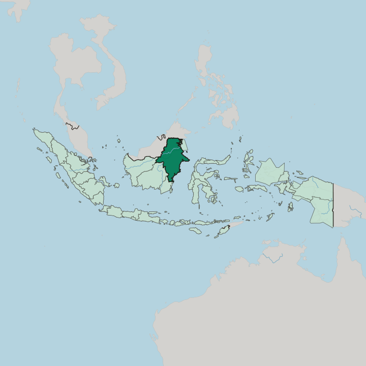 Map showing Provinsi Kalimantan Timur — In Indonesia