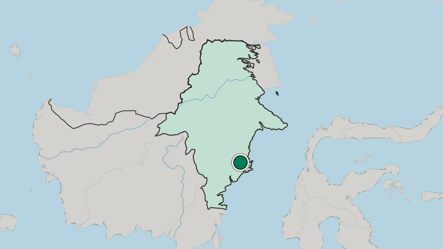 Map of Samarinda in Indonesia