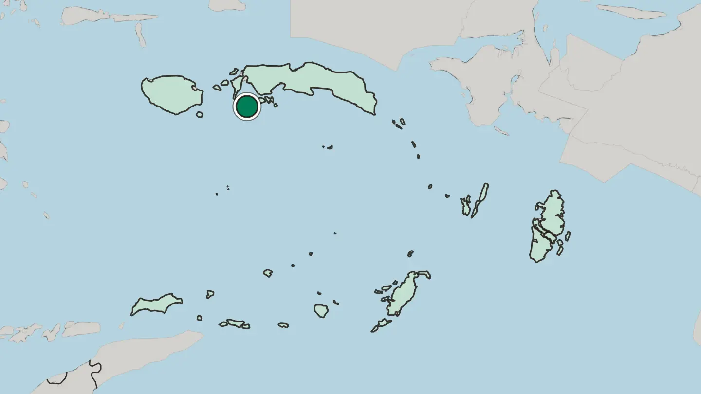 Map of Ambon in Indonesia