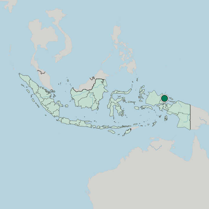 Map showing Manokwari — In Indonesia