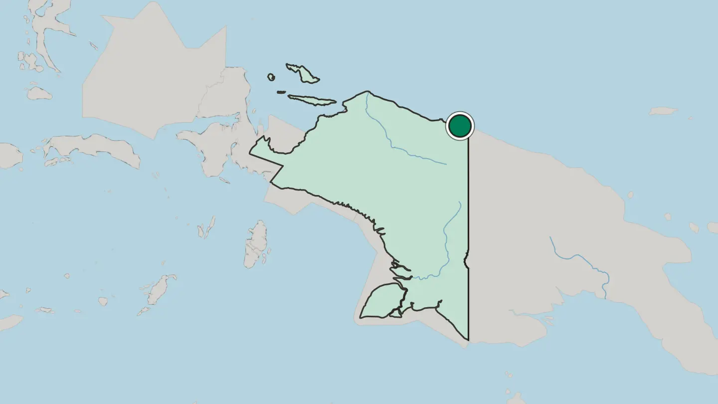 Map of Jayapura in Indonesia