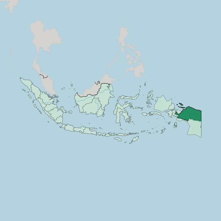 Map showing Provinsi Papua — In Indonesia